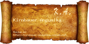 Kirnbauer Angyalka névjegykártya